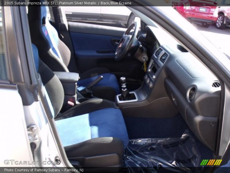 Platinum Silver Metallic / Black/Blue Ecsaine 2005 Subaru Impreza WRX STi