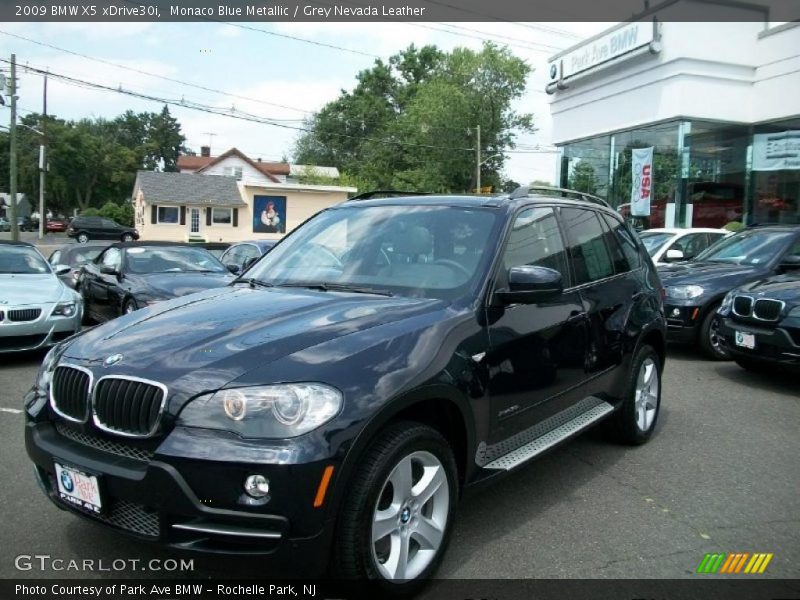 Monaco Blue Metallic / Grey Nevada Leather 2009 BMW X5 xDrive30i