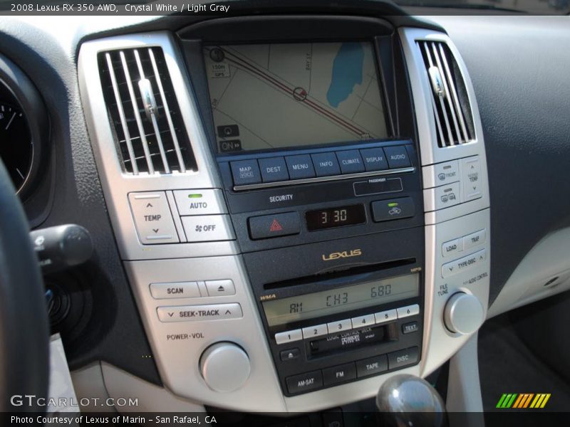 Crystal White / Light Gray 2008 Lexus RX 350 AWD