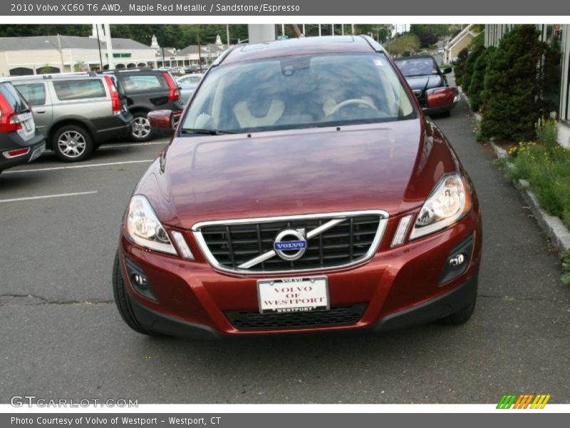 Maple Red Metallic / Sandstone/Espresso 2010 Volvo XC60 T6 AWD