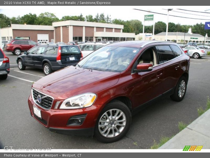 Maple Red Metallic / Sandstone/Espresso 2010 Volvo XC60 T6 AWD