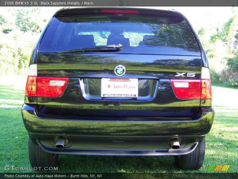 Black Sapphire Metallic / Black 2006 BMW X5 3.0i