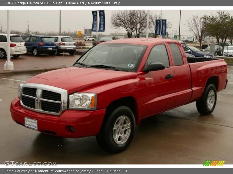 Flame Red / Medium Slate Gray 2007 Dodge Dakota SLT Club Cab