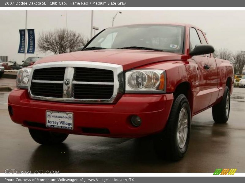 Flame Red / Medium Slate Gray 2007 Dodge Dakota SLT Club Cab
