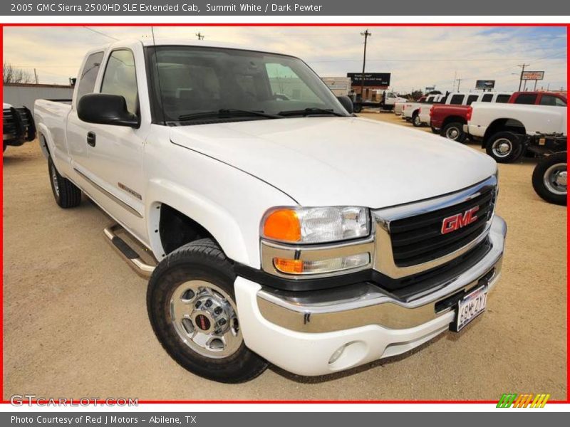 Summit White / Dark Pewter 2005 GMC Sierra 2500HD SLE Extended Cab
