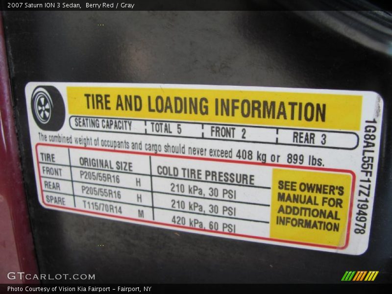 Berry Red / Gray 2007 Saturn ION 3 Sedan