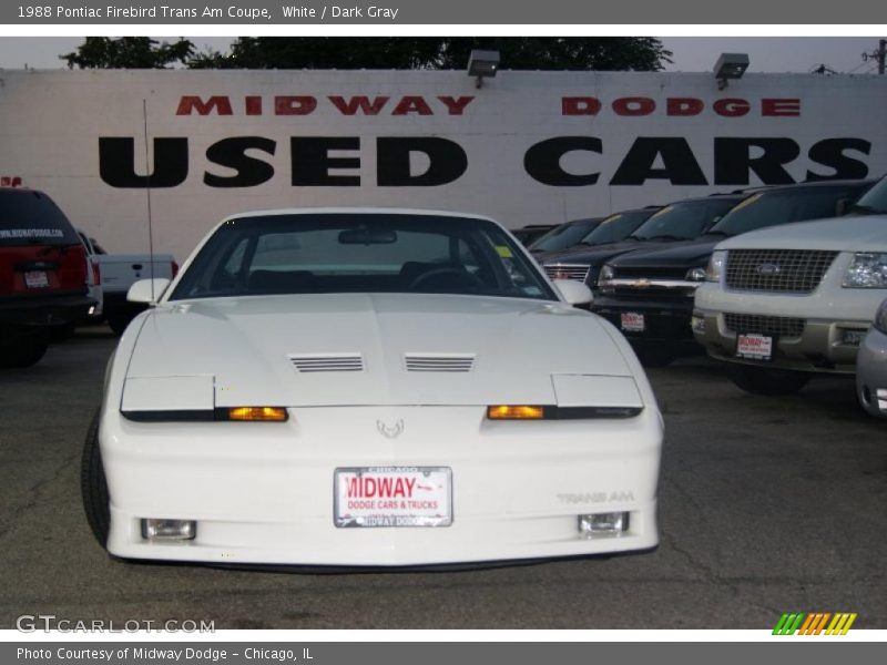 White / Dark Gray 1988 Pontiac Firebird Trans Am Coupe