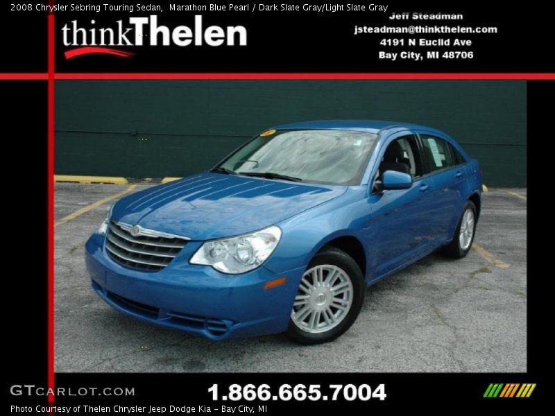 Marathon Blue Pearl / Dark Slate Gray/Light Slate Gray 2008 Chrysler Sebring Touring Sedan