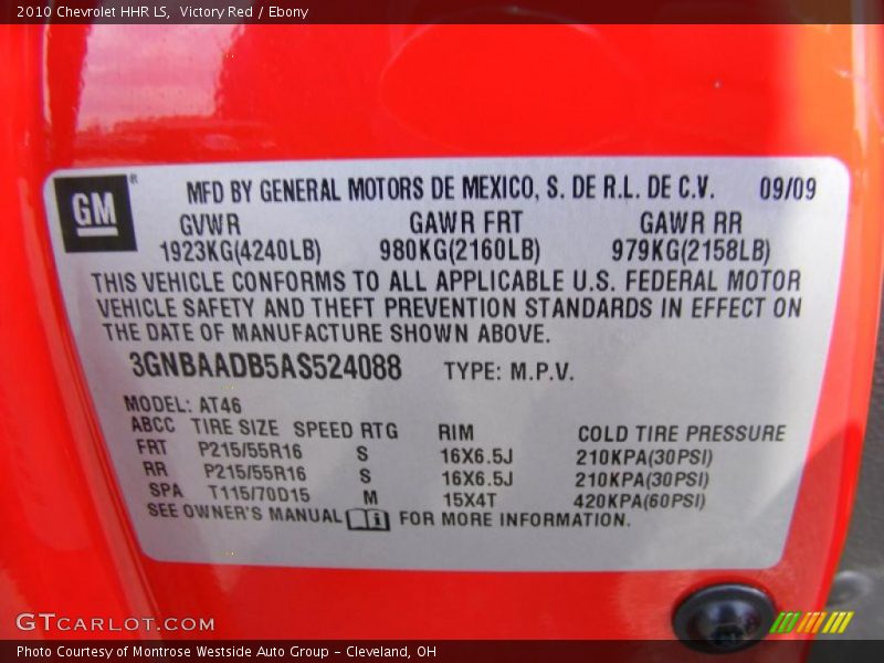 Victory Red / Ebony 2010 Chevrolet HHR LS