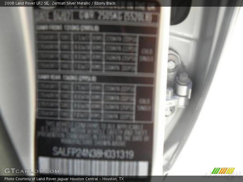 Zermatt Silver Metallic / Ebony Black 2008 Land Rover LR2 SE