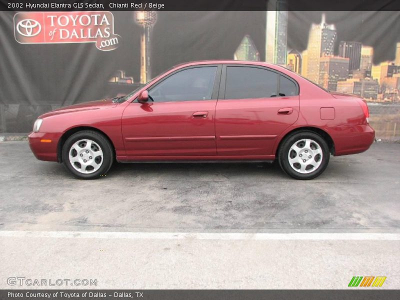 Chianti Red / Beige 2002 Hyundai Elantra GLS Sedan