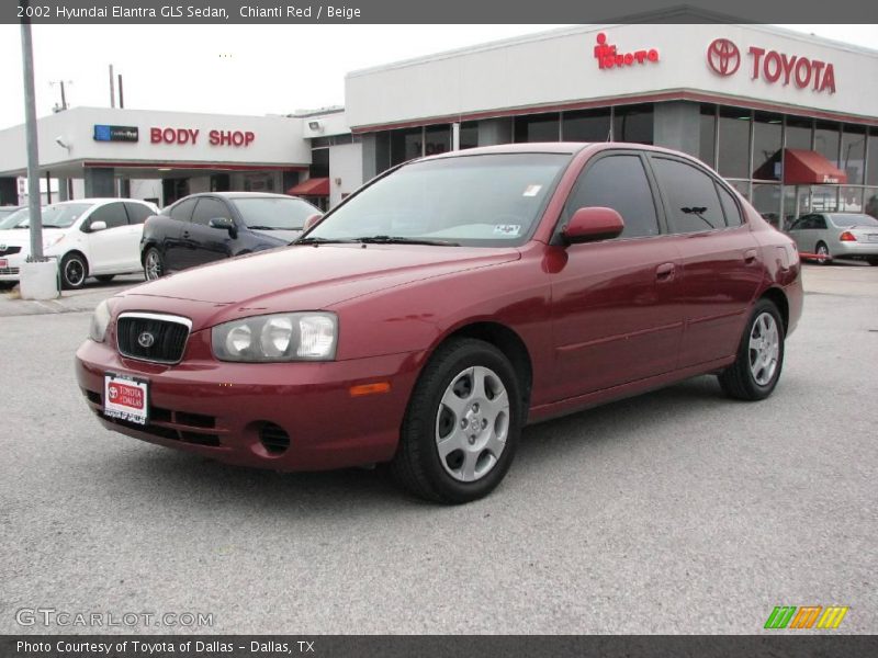 Chianti Red / Beige 2002 Hyundai Elantra GLS Sedan