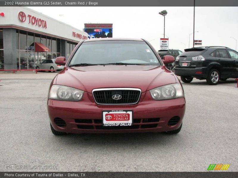 Chianti Red / Beige 2002 Hyundai Elantra GLS Sedan