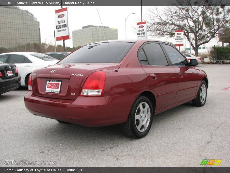 Chianti Red / Beige 2002 Hyundai Elantra GLS Sedan