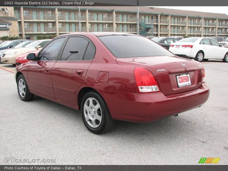 Chianti Red / Beige 2002 Hyundai Elantra GLS Sedan