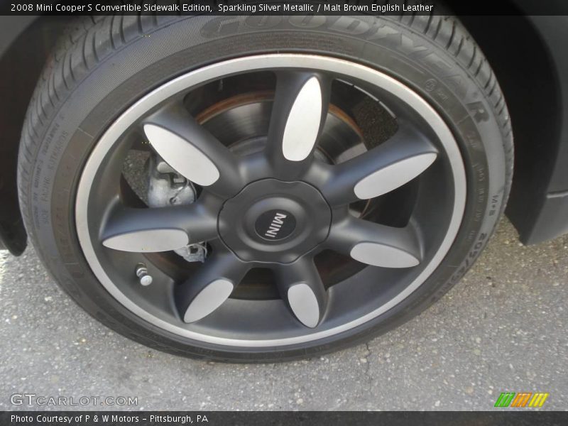 Sparkling Silver Metallic / Malt Brown English Leather 2008 Mini Cooper S Convertible Sidewalk Edition