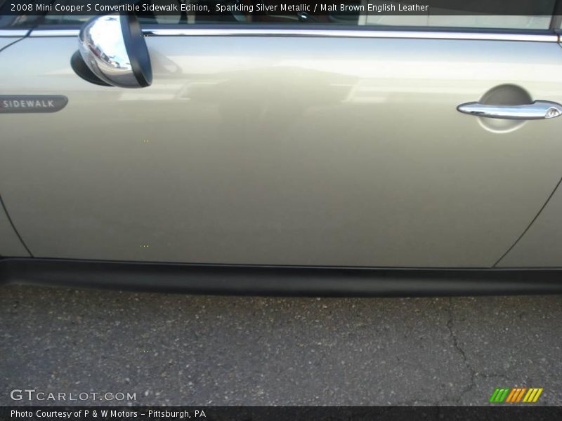 Sparkling Silver Metallic / Malt Brown English Leather 2008 Mini Cooper S Convertible Sidewalk Edition