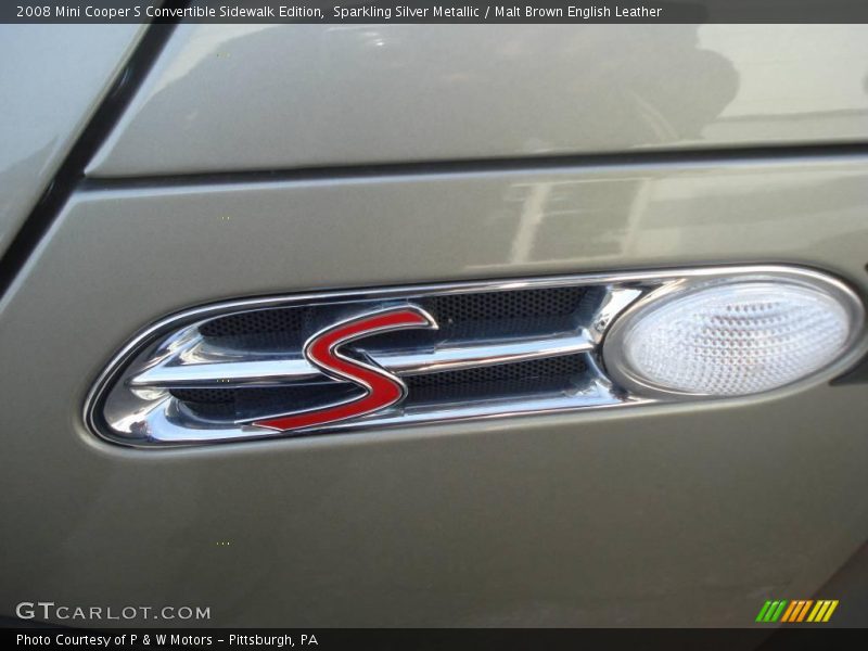 Sparkling Silver Metallic / Malt Brown English Leather 2008 Mini Cooper S Convertible Sidewalk Edition