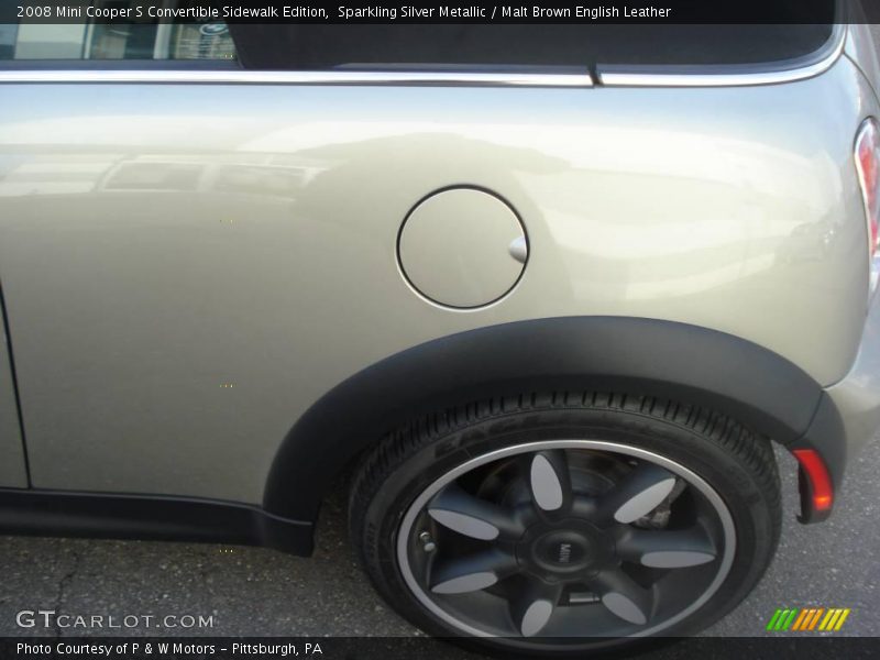 Sparkling Silver Metallic / Malt Brown English Leather 2008 Mini Cooper S Convertible Sidewalk Edition