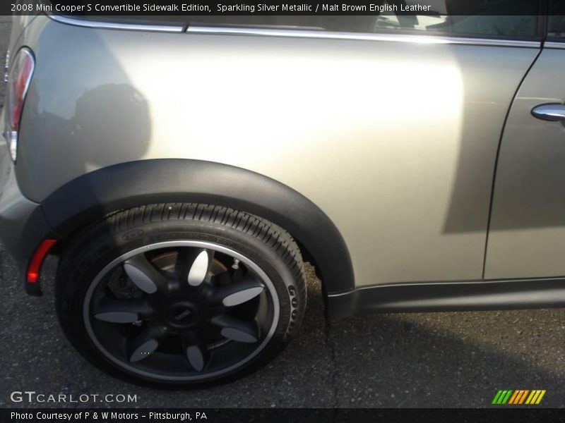 Sparkling Silver Metallic / Malt Brown English Leather 2008 Mini Cooper S Convertible Sidewalk Edition