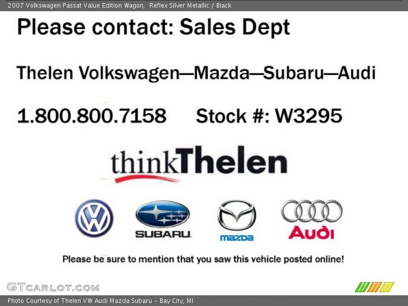 Reflex Silver Metallic / Black 2007 Volkswagen Passat Value Edition Wagon