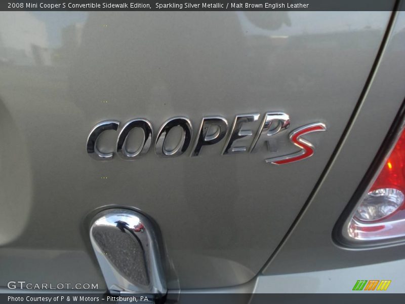 Sparkling Silver Metallic / Malt Brown English Leather 2008 Mini Cooper S Convertible Sidewalk Edition