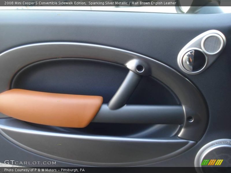Sparkling Silver Metallic / Malt Brown English Leather 2008 Mini Cooper S Convertible Sidewalk Edition