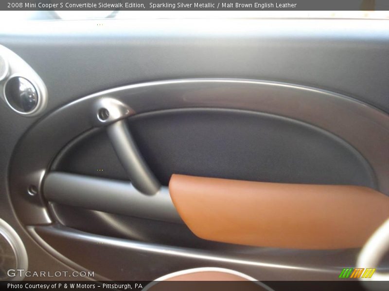 Sparkling Silver Metallic / Malt Brown English Leather 2008 Mini Cooper S Convertible Sidewalk Edition