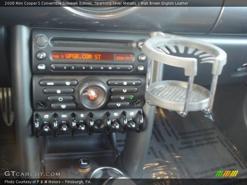 Sparkling Silver Metallic / Malt Brown English Leather 2008 Mini Cooper S Convertible Sidewalk Edition