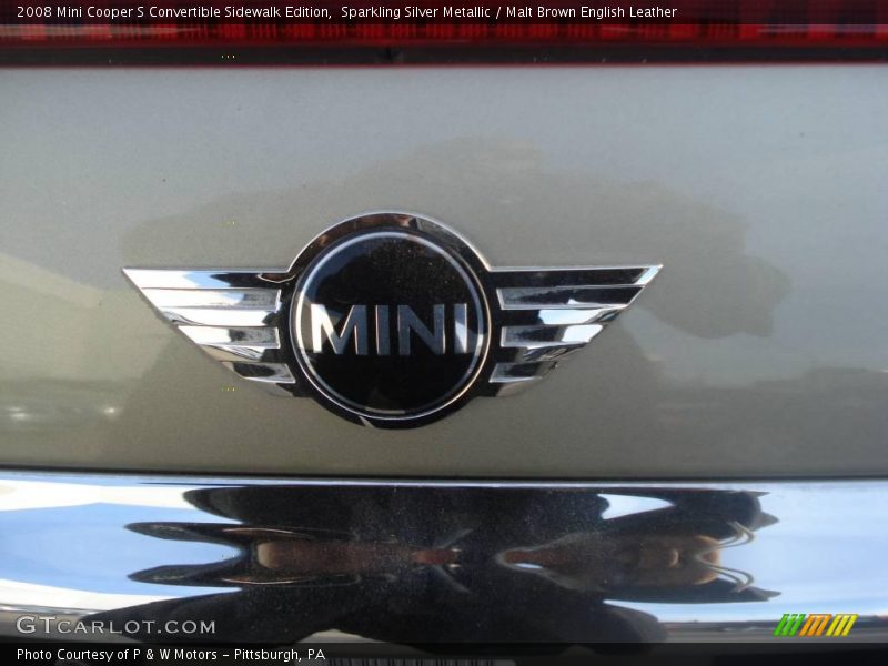Sparkling Silver Metallic / Malt Brown English Leather 2008 Mini Cooper S Convertible Sidewalk Edition