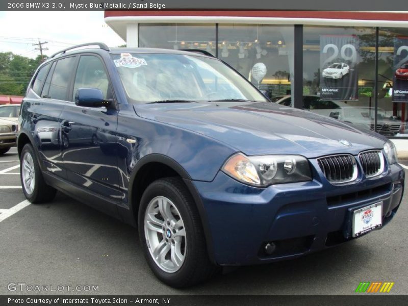 Mystic Blue Metallic / Sand Beige 2006 BMW X3 3.0i
