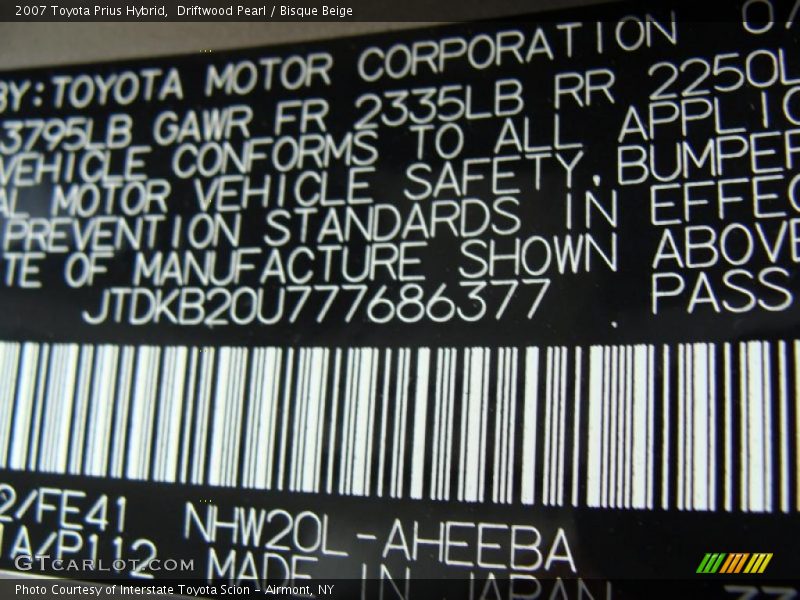 Driftwood Pearl / Bisque Beige 2007 Toyota Prius Hybrid
