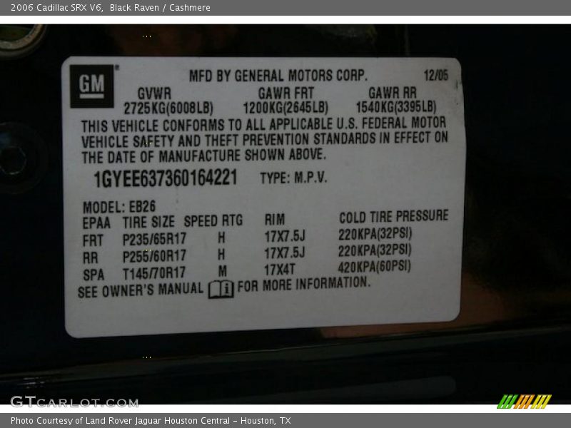 Black Raven / Cashmere 2006 Cadillac SRX V6