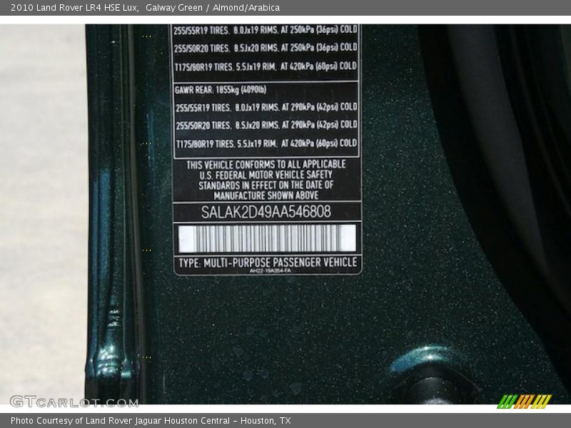 Galway Green / Almond/Arabica 2010 Land Rover LR4 HSE Lux