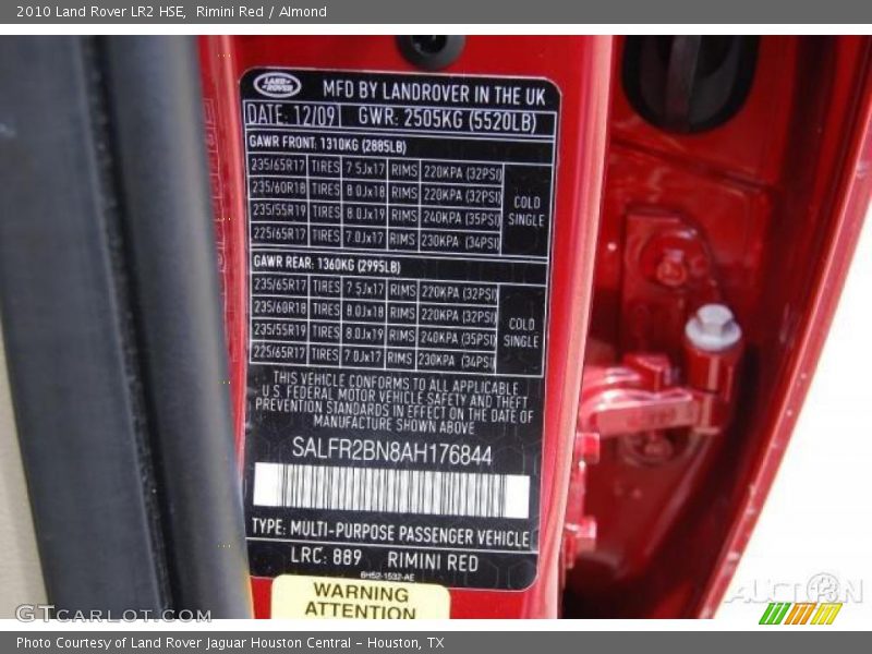 Rimini Red / Almond 2010 Land Rover LR2 HSE