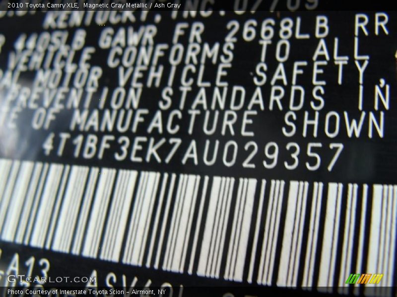 Magnetic Gray Metallic / Ash Gray 2010 Toyota Camry XLE