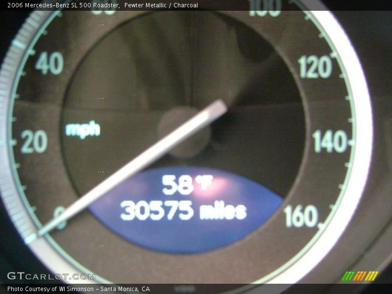 Pewter Metallic / Charcoal 2006 Mercedes-Benz SL 500 Roadster