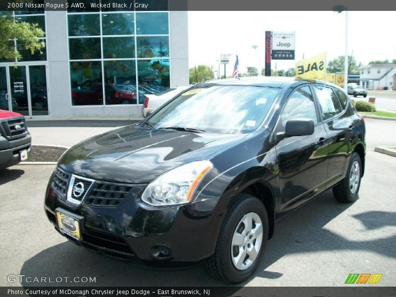 Wicked Black / Gray 2008 Nissan Rogue S AWD