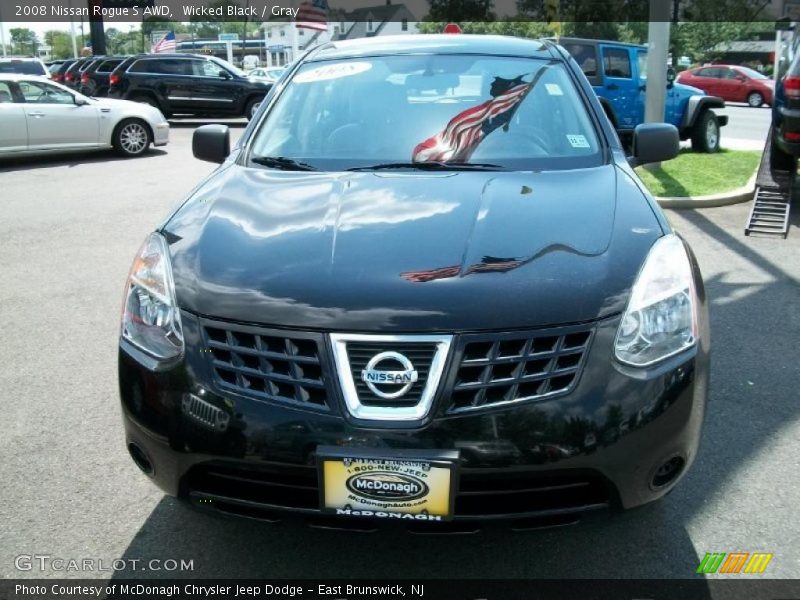 Wicked Black / Gray 2008 Nissan Rogue S AWD
