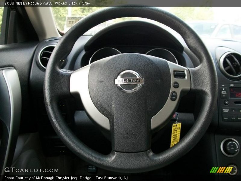 Wicked Black / Gray 2008 Nissan Rogue S AWD