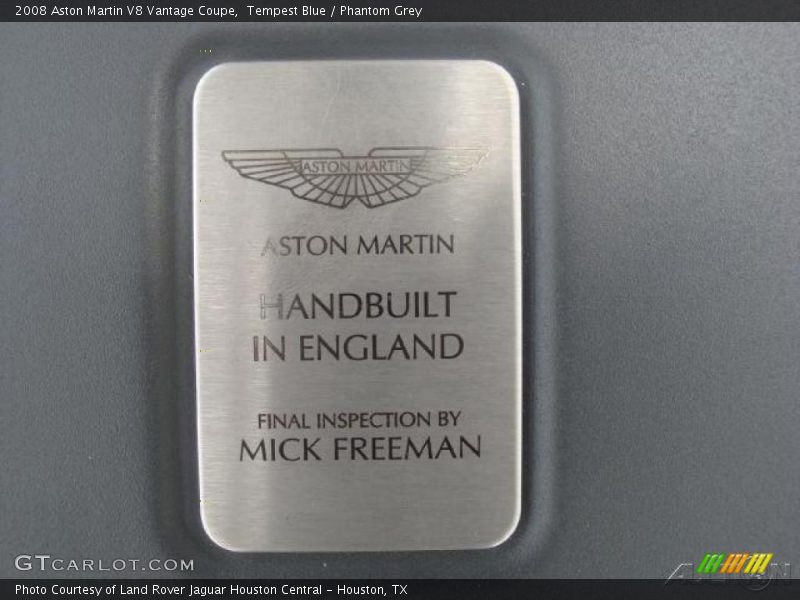 Tempest Blue / Phantom Grey 2008 Aston Martin V8 Vantage Coupe