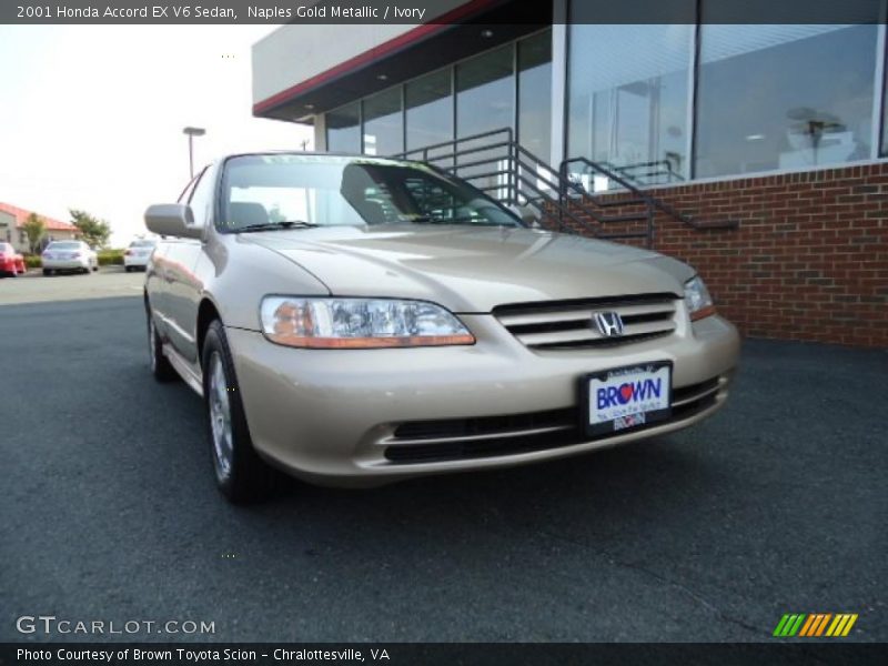 Naples Gold Metallic / Ivory 2001 Honda Accord EX V6 Sedan