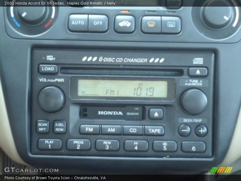 Naples Gold Metallic / Ivory 2001 Honda Accord EX V6 Sedan