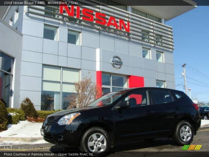 Wicked Black / Gray 2009 Nissan Rogue S AWD