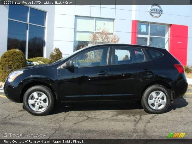 Wicked Black / Gray 2009 Nissan Rogue S AWD