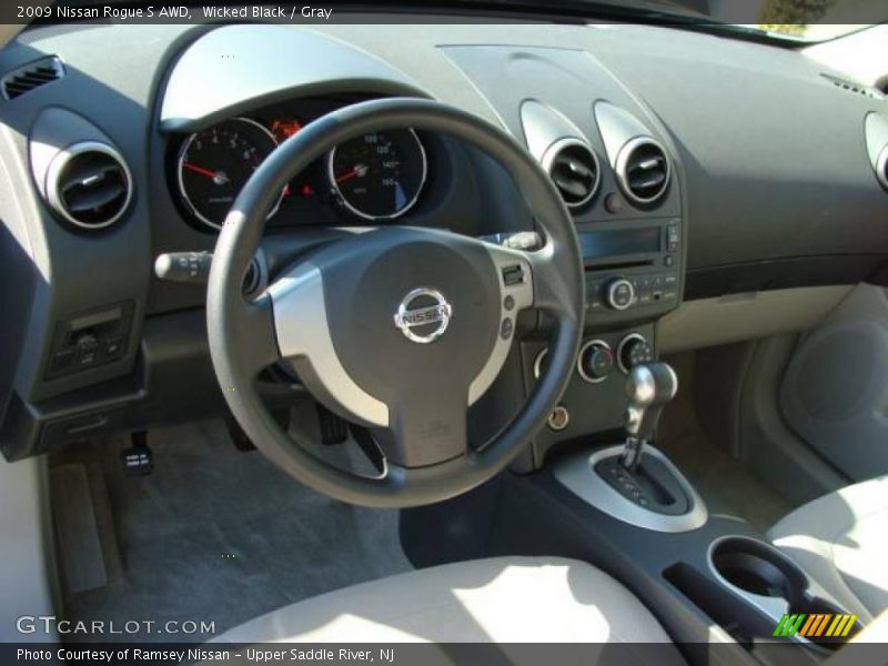 Wicked Black / Gray 2009 Nissan Rogue S AWD