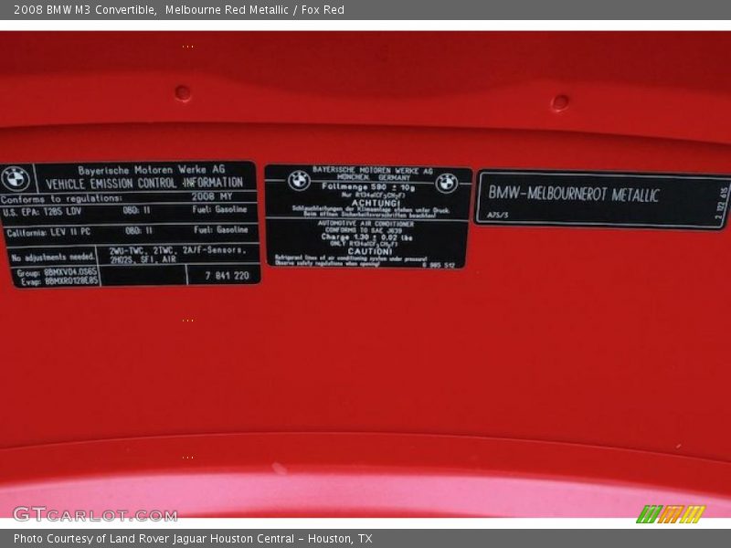 Melbourne Red Metallic / Fox Red 2008 BMW M3 Convertible