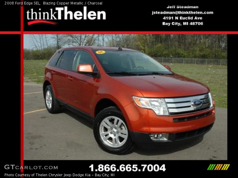 Blazing Copper Metallic / Charcoal 2008 Ford Edge SEL
