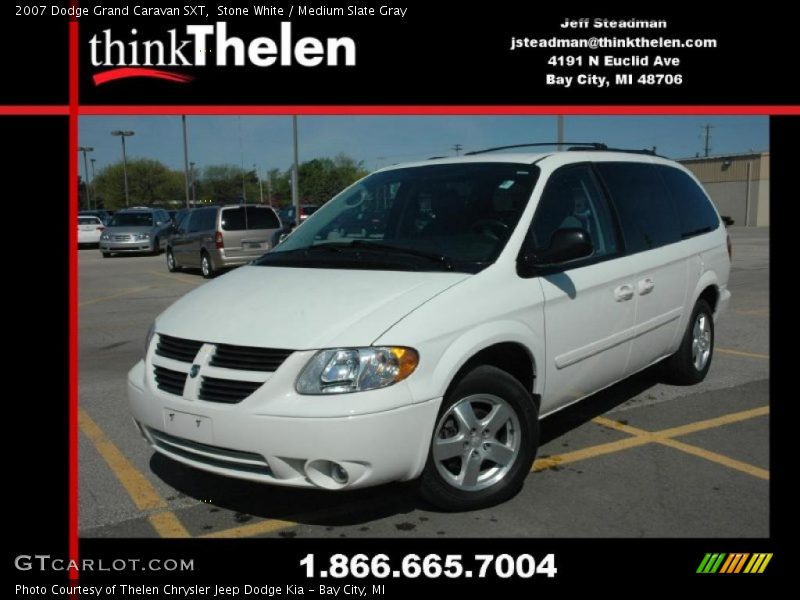 Stone White / Medium Slate Gray 2007 Dodge Grand Caravan SXT