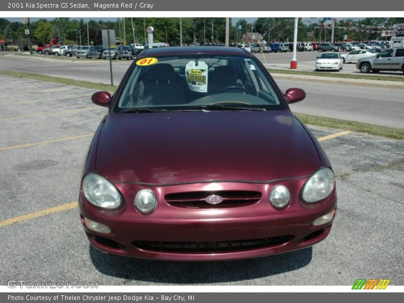 Magenta Red / Gray 2001 Kia Spectra GS Sedan